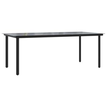 9-tlg. Garten-Essgruppe mit Kissen Schwarz Poly Rattan