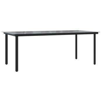 9-tlg. Garten-Essgruppe mit Kissen Schwarz Poly Rattan