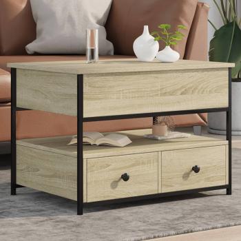 ARDEBO.de - Couchtisch Sonoma-Eiche 70x50x50 cm Holzwerkstoff und Metall