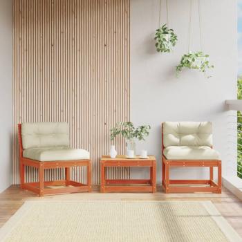 ARDEBO.de - Gartensofas mit Kissen 2 Stk. Wachsbraun Massivholz Kiefer