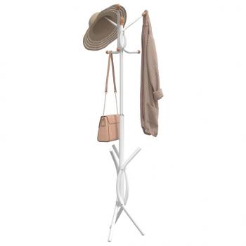 ARDEBO.de - Garderobenständer Weiß 176 cm Pulverbeschichtetes Eisen