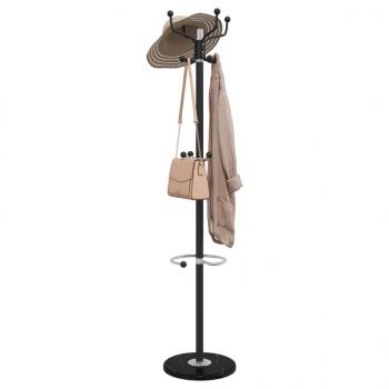 ARDEBO.de - Garderobenständer mit Schirmhalter Schwarz 180 cm Eisen