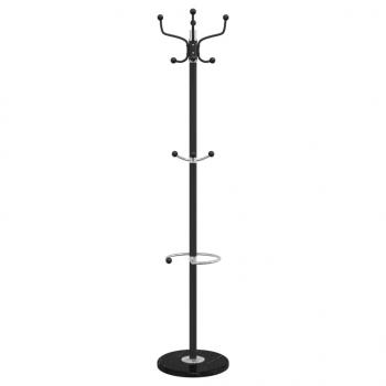 Garderobenständer mit Schirmhalter Schwarz 180 cm Eisen