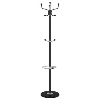 Garderobenständer mit Schirmhalter Schwarz 180 cm Eisen