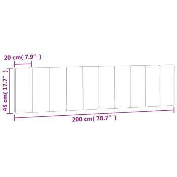 Kopfteil-Kissen Dunkelgrau 200 cm Samt