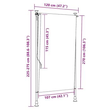 Außenrollo 120 x 270 cm Anthrazit 