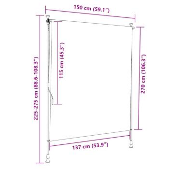 Außenrollo 150 x 270 cm Creme