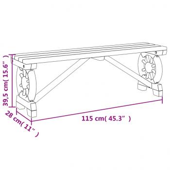Gartenbank 115 cm Massivholz Tanne