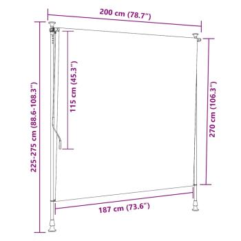 Außenrollo 200 x 270 cm Anthrazit 