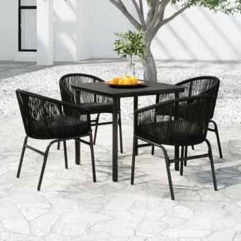 ARDEBO.de - 5-tlg. Garten-Essgruppe Schwarz