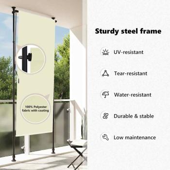 Außenrollo 120 x 270 cm Creme