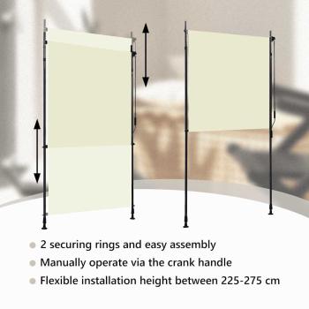 Außenrollo 120 x 270 cm Creme