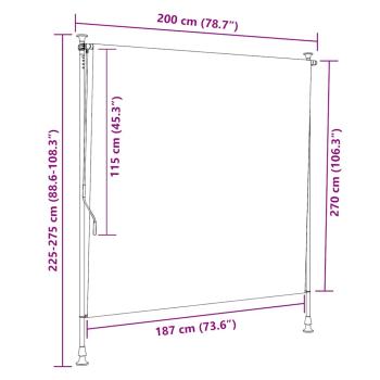 Außenrollo 200 x 270 cm Creme