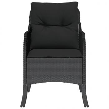 Gartenstühle mit Kissen 2 Stk. Schwarz Poly Rattan