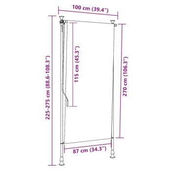 Außenrollo 100 x 270 cm Creme