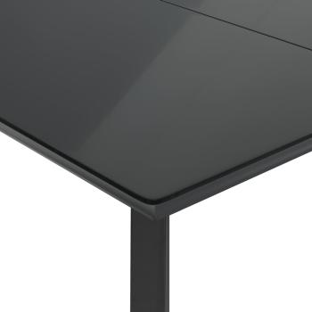 5-tlg. Garten-Essgruppe mit Kissen Schwarz Poly Rattan