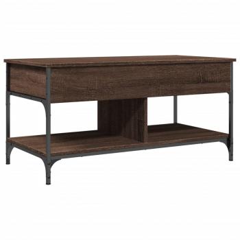 Couchtisch Braun Eichen-Optik 100x50x50 cm Holzwerkstoff Metall