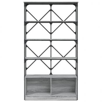 Bücherregal Grau Sonoma 100x26x180 cm Holzwerkstoff und Metall
