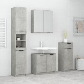ARDEBO.de - 4-tlg. Badmöbel-Set Betongrau Holzwerkstoff
