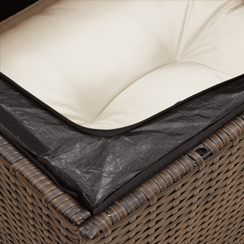 11-tlg. Garten-Sofagarnitur mit Kissen Braun Poly Rattan