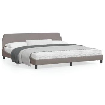ARDEBO.de - Bettgestell mit Kopfteil Taupe 200x200 cm Stoff