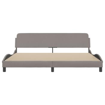 Bettgestell mit Kopfteil Taupe 200x200 cm Stoff