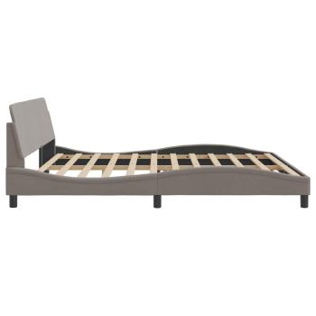 Bettgestell mit Kopfteil Taupe 200x200 cm Stoff