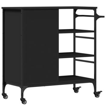Küchenwagen Schwarz 87,5x38,5x84,5 cm Holzwerkstoff