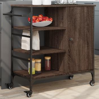 ARDEBO.de - Küchenwagen Braun Eichen-Optik 87,5x38,5x84,5 cm Holzwerkstoff