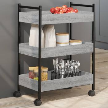 ARDEBO.de - Küchenwagen Grau Sonoma 50x30x70 cm Holzwerkstoff