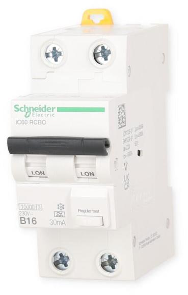 Schneider Electric Acti9 iC60 FI/LS-Schalter, 2P, 16A, B-Char., 30mA, Typ A (A9D37216)