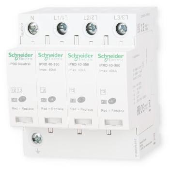 Schneider Electric iPRD40r Überspannungsableiter Typ 2, steckbare Schutzmodule, 3P+N, Imax 40kA (A9L40601)