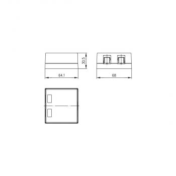 Telegärtner Modulaufnahme für 2AMJ/AMJ-S/UMJ, 68x64 mm, 2fach, AP compact, alpinweiß, 5 Stück (100021397)