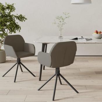 ARDEBO.de - Esszimmerstühle 2 Stk. Drehbar Dunkelgrau Samt