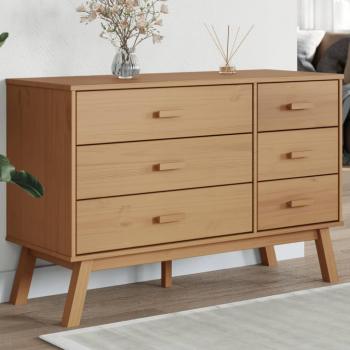 ARDEBO.de - Schubladenschrank OLDEN Braun Massivholz Kiefer