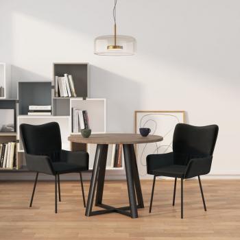 ARDEBO.de - Esszimmerstühle 2 Stk. Schwarz Samt
