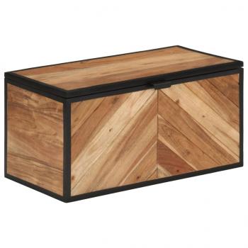 Truhe 60x30x30 cm Massivholz Akazie und Eisen