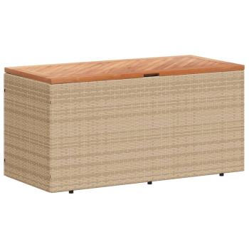 ARDEBO.de - Gartentruhe Beige 110x50x54 cm Poly Rattan Akazienholz
