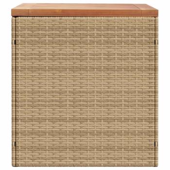 Gartentruhe Beige 110x50x54 cm Poly Rattan Akazienholz