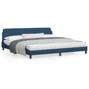 ARDEBO.de - Bettgestell ohne Matratze Blau 200x200 cm Stoff