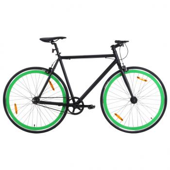 ARDEBO.de - Fahrrad mit Festem Gang Schwarz und Grün 700c 59 cm