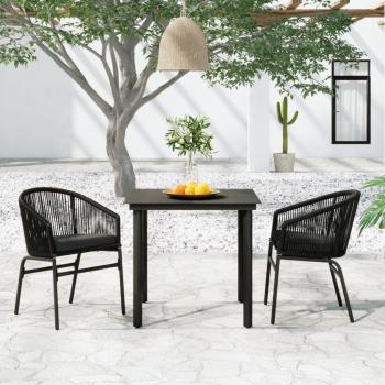 ARDEBO.de - 3-tlg. Garten-Essgruppe Schwarz