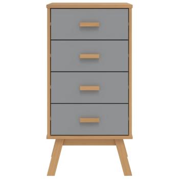 Nachttisch OLDEN Grau und Braun Massivholz Kiefer