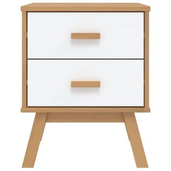 Nachttisch OLDEN Weiß und Braun Massivholz Kiefer