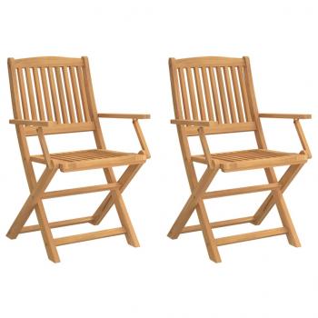 Gartenstühle 2 Stk. Klappbar 58x54,5x90 cm Massivholz Akazie