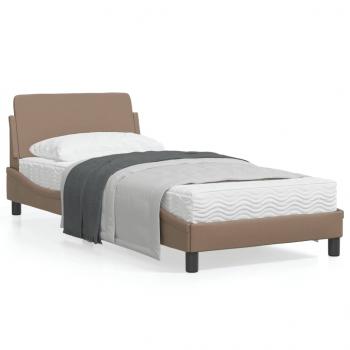 ARDEBO.de - Bettgestell mit Kopfteil Cappuccino-Braun 90x190 cm Kunstleder