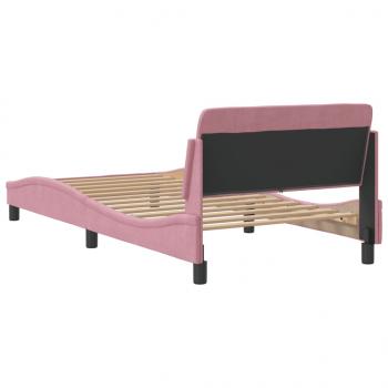 Bettgestell mit Kopfteil Rosa 100x200 cm Samt