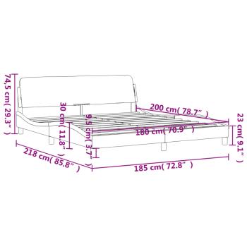 Bettgestell mit Kopfteil Blau 180x200 cm Stoff