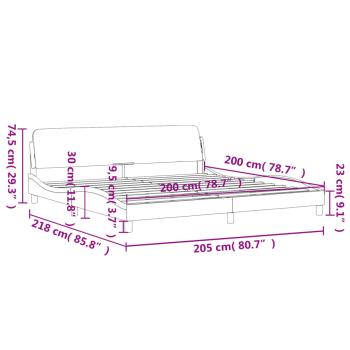 Bettgestell mit Kopfteil Hellgrau 200x200 cm Samt