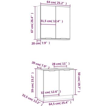 2-tlg. Badmöbel-Set Weiß Holzwerkstoff